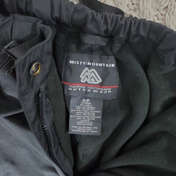 MISTY MOUNTAIN Premium Black Water Resistant Snow/Ski Fleece Snowpants - Picture 6 of 16